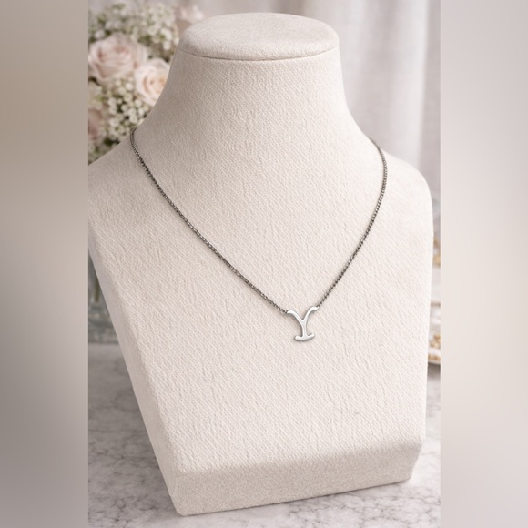 YELLOW ROSE YELLOWSTONE NWT Kendra Scott Silver Chain Y Necklace - Picture 2 of 5